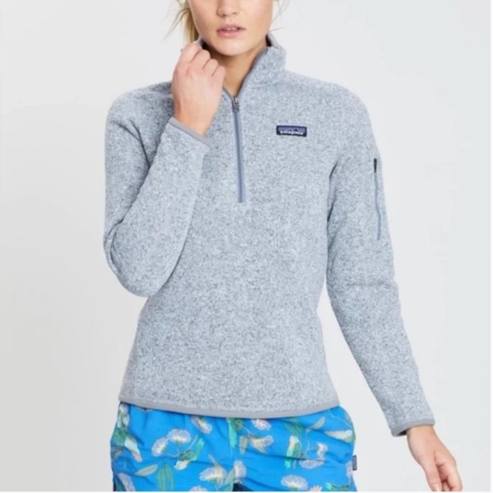PATAGONIA Better Sweater Quarter Zip Jacket Birch White Size small